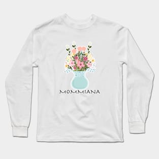 mommiana.mommiana gift.mommiana flower floral design cute gift for girls Long Sleeve T-Shirt